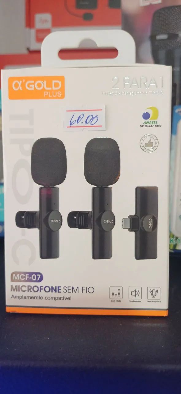 Microfone Sem Fio ?'Gold Plus MCF-07