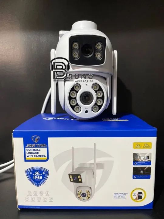 Câmera de Segurança Wi-Fi Lente Dupla a Prova D'água 