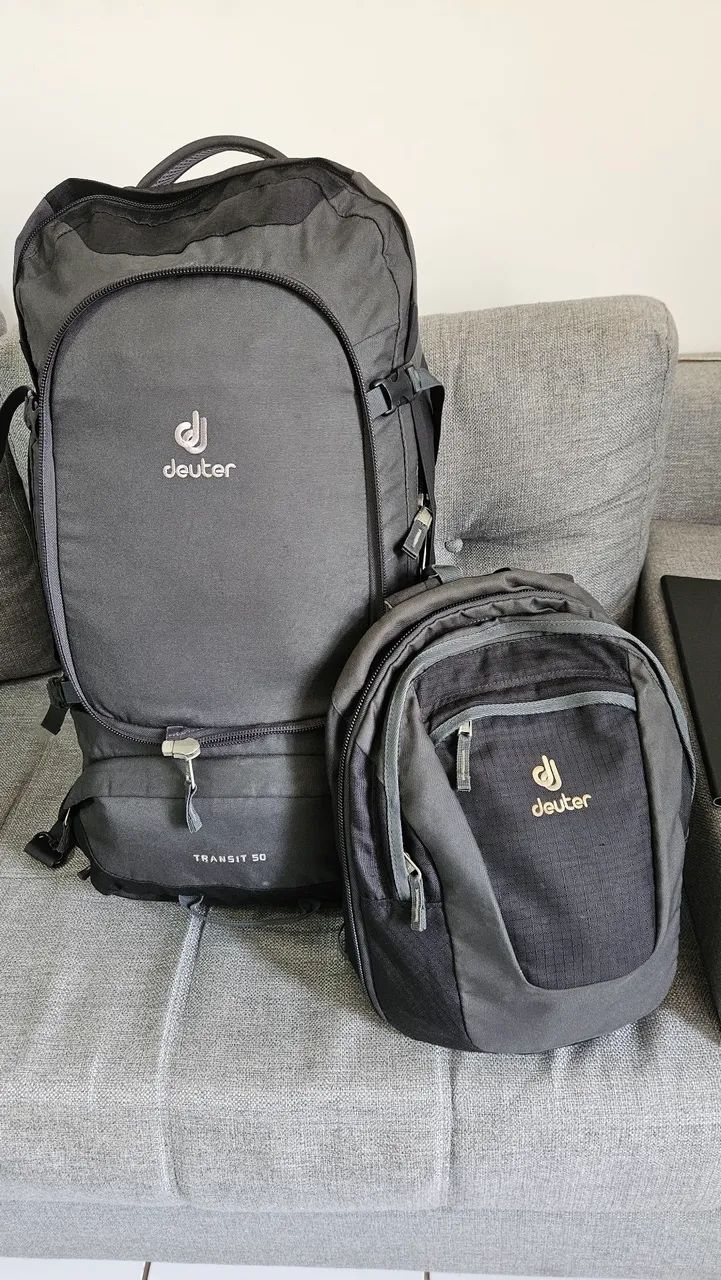 Mochila Deuter Transit 50 + 10 cinza/verde - Foto 5