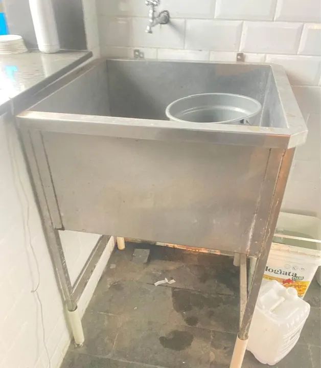 Pia de aço inox para comércio - Foto 2
