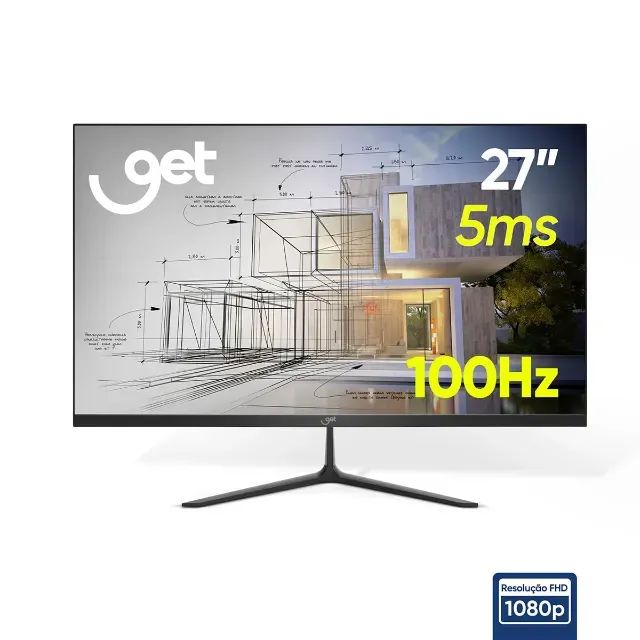 Monitor Get Slim 27" Led, Full HD, 100Hz, 5ms, VA, Flicker Free & Low Blue Light - WZetta