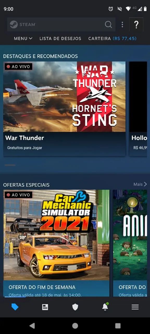 Vendo 77,45 reais em jogos da steam por apenas 60.