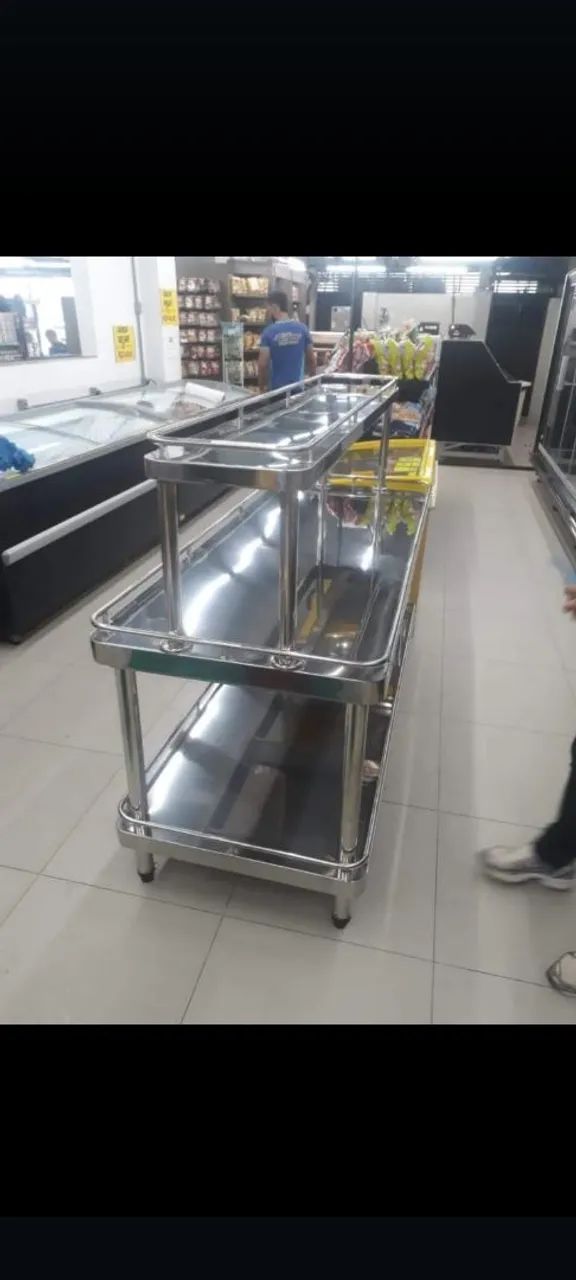 Expositor/Prateleira em Aço Inox para Supermercado - Foto 4