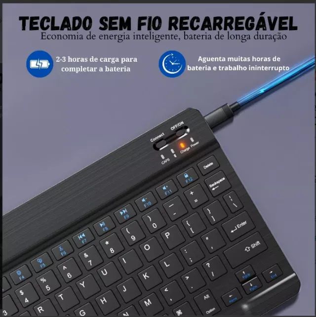 Kit teclado e mouse bluetooth 5.2, pc, iPhone, Android! - Foto 6