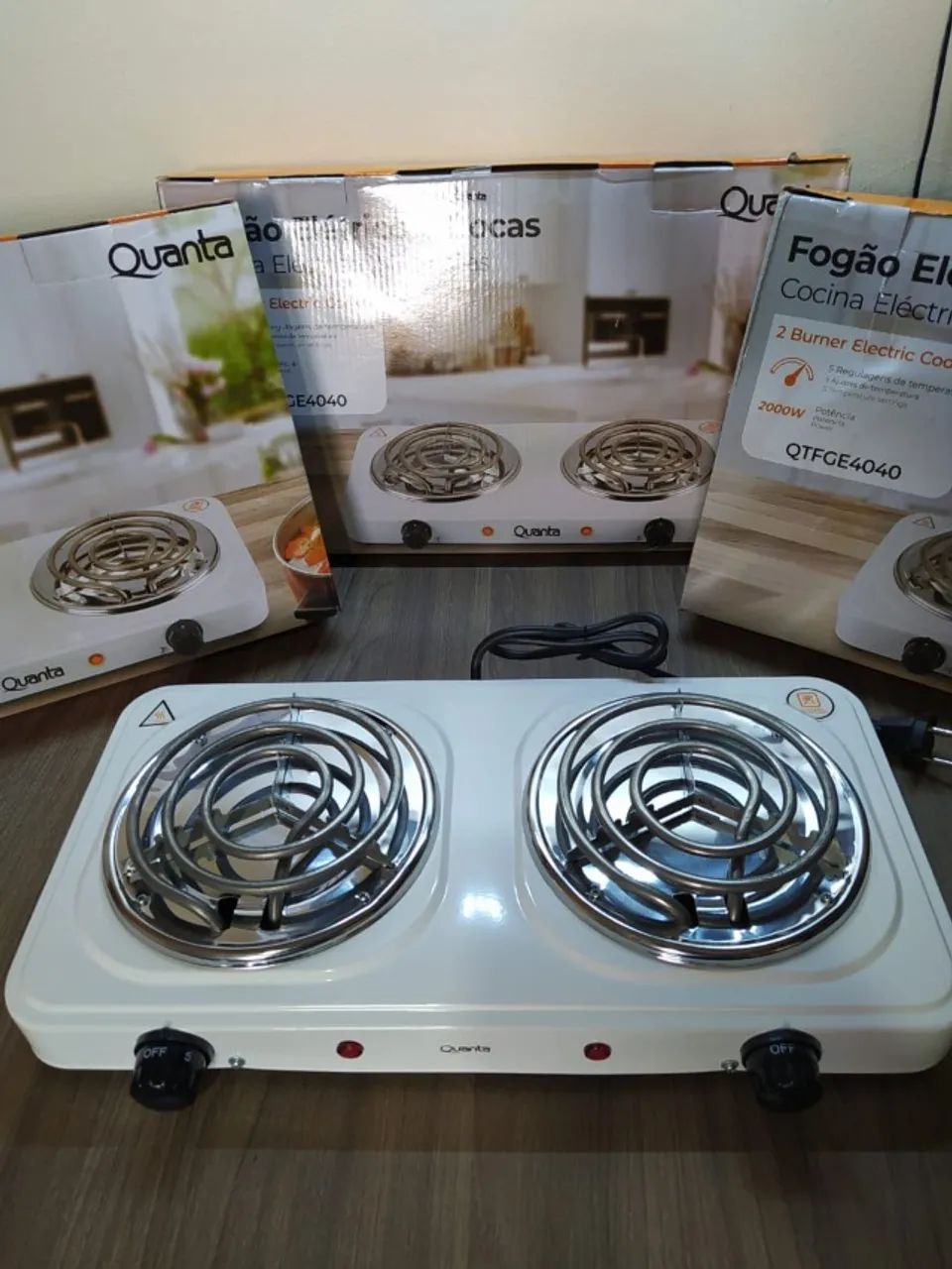 Fogareiro/fogão elétrico de duas bocas 2000W. - Foto 4