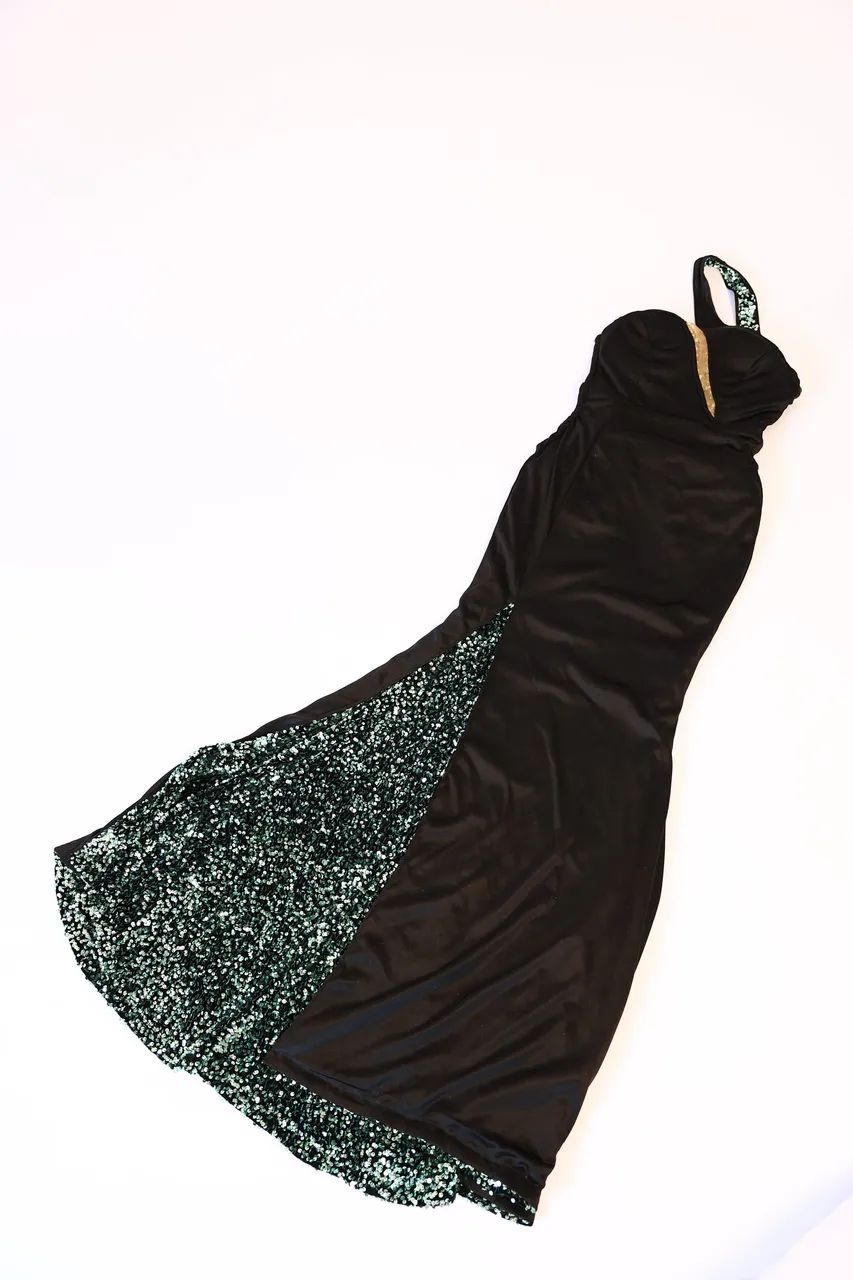 Vestido de Festa - Verde com Paetês e Tule - Foto 2