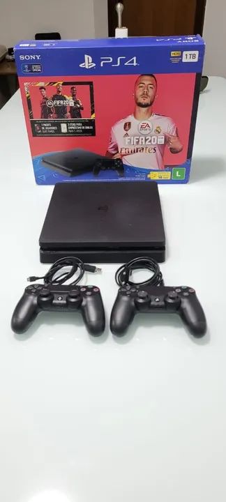 PlayStation 4 Slim 1 Tb Preto 2 controles FIFA20 Consoles de Video Game Armacao Salvador 1376784300 OLX