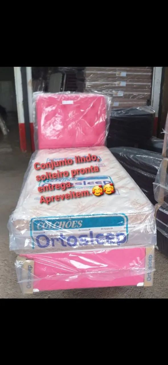 Conjunto Cama Solteiro  com  cabeceira 