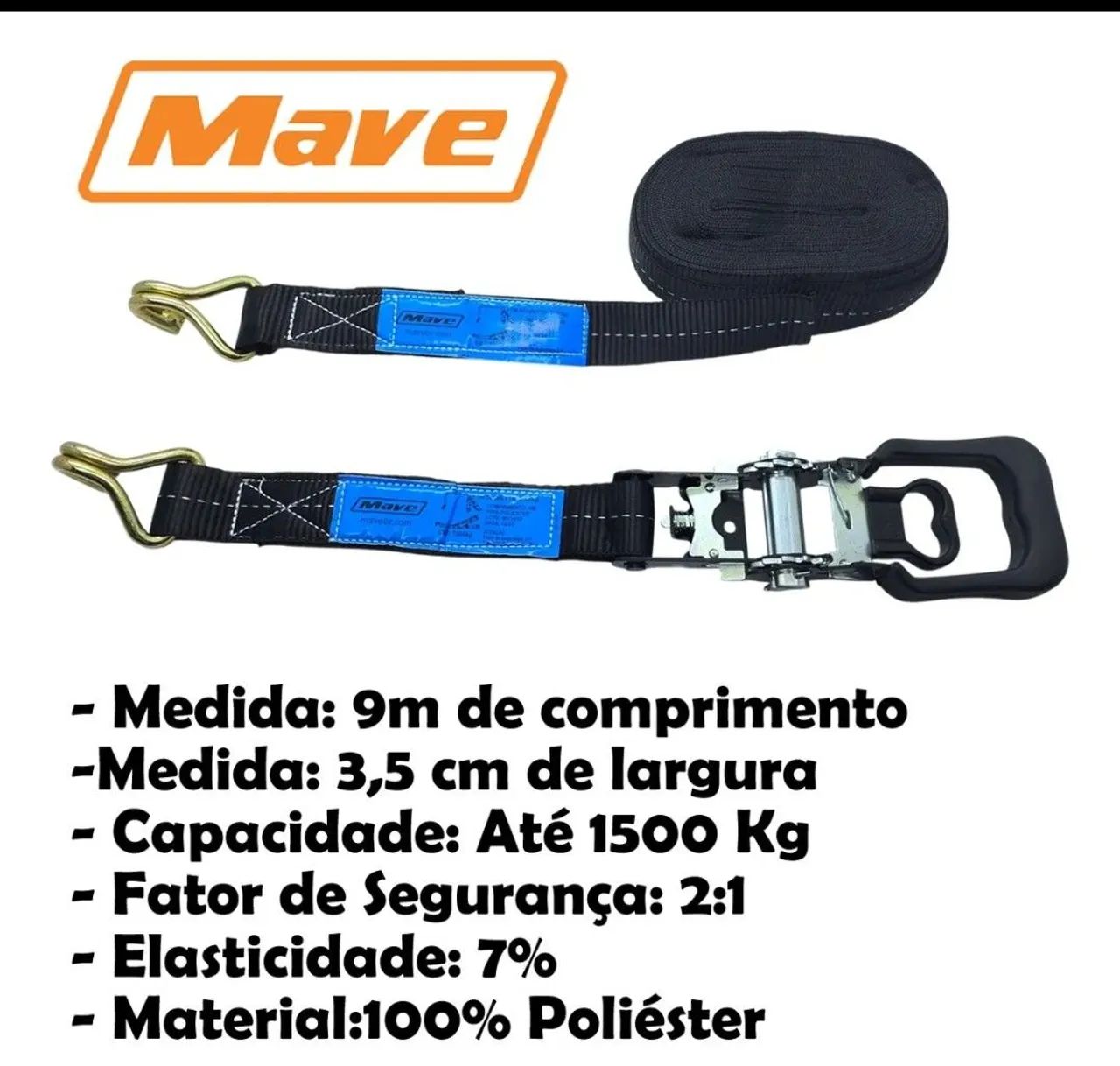 Cinta de Amarrar Carga 9m - 1500kg - Mave