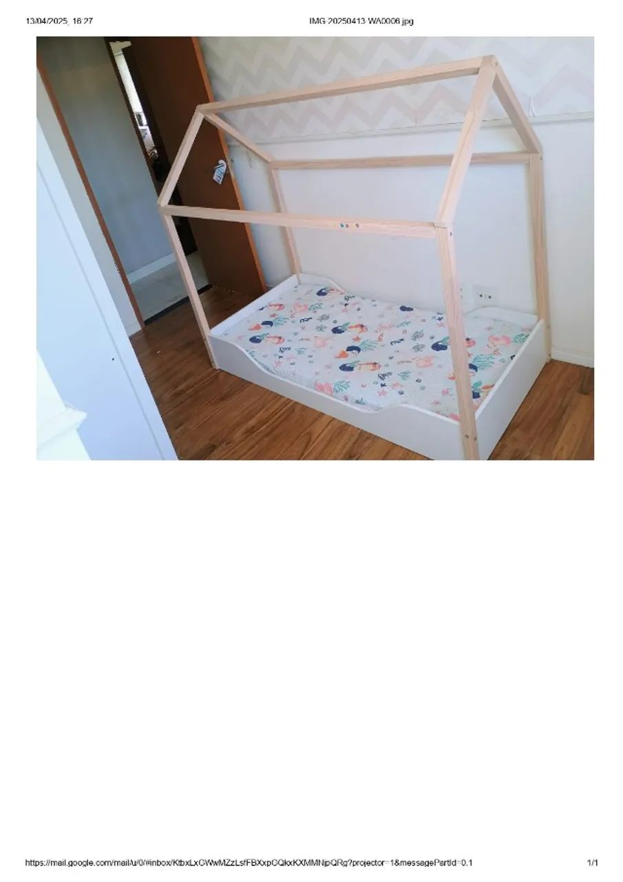 CAMA INFANTIL CASINHA COM COLCHÃO INCLUSO TOK STOK R$ 250 REAIS