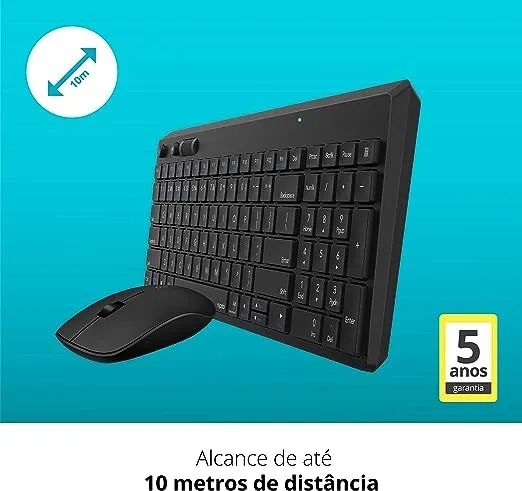  Combo Rapoo Teclado e Mouse sem Fio Bluetooth 2.4Ghz Black - Foto 4