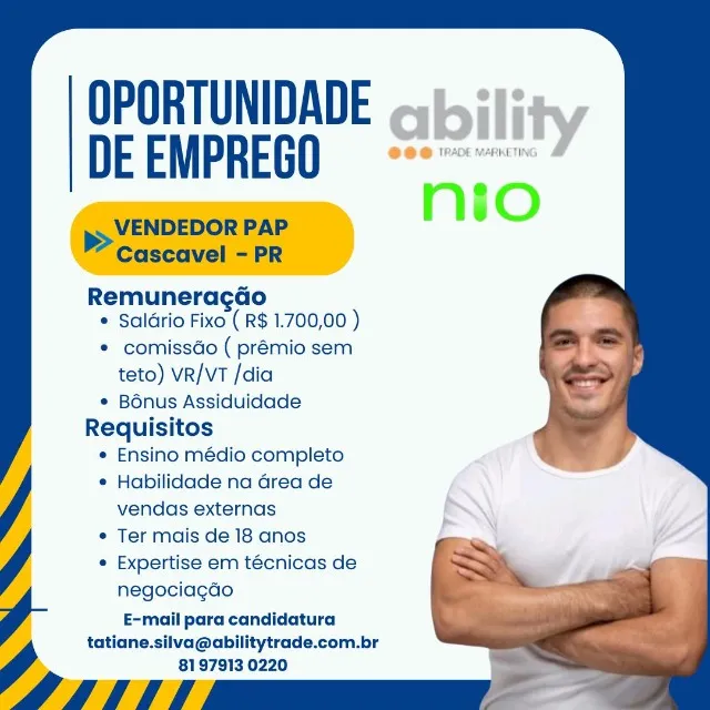 VENDEDOR CASCAVEL