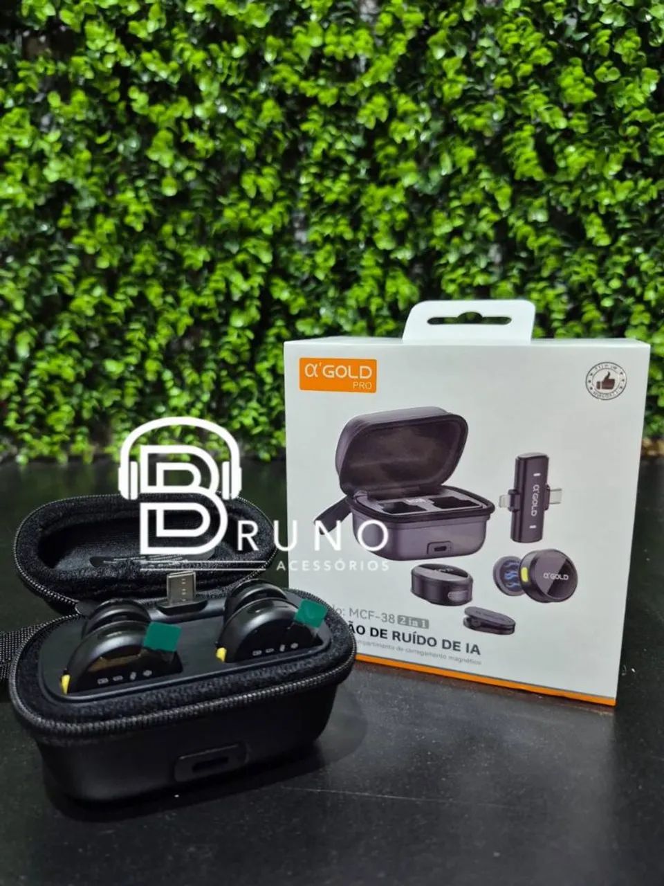 Microfone lapela duplo para celular e gravação  - Foto 3