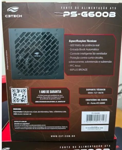Fonte Gamer ATX 600W 80 Plus Bronze PS-G600B - Foto 2