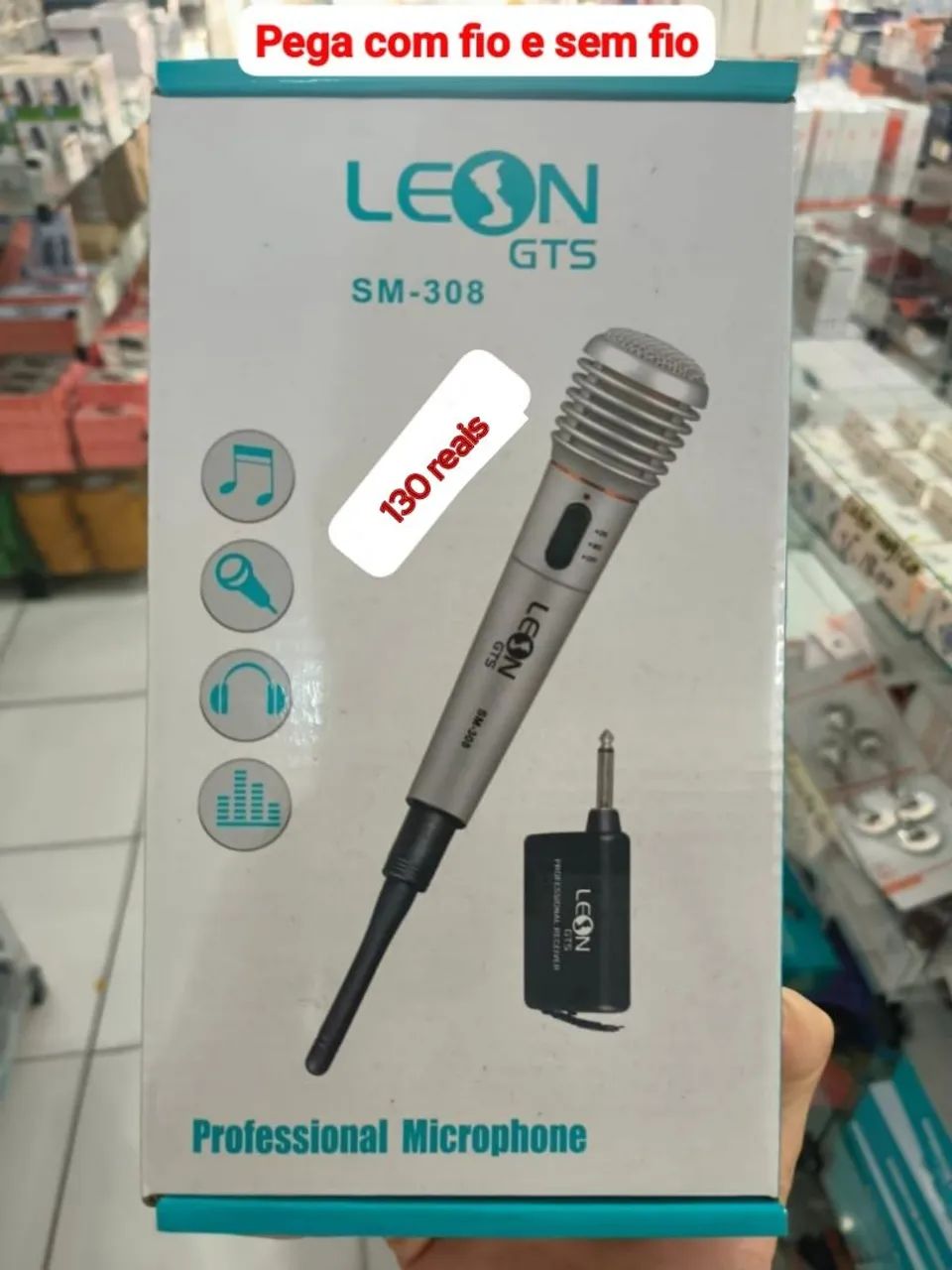 Microfone Sem Fio Leon GTS SM-308 - Foto 6