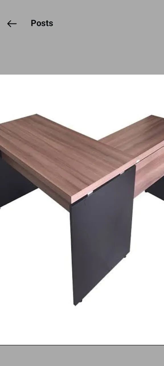 MESA EM L TAMPOS 40MM ESPESSURA  1,85X1,50CM 4 GAVETOES LINDA * - Foto 2