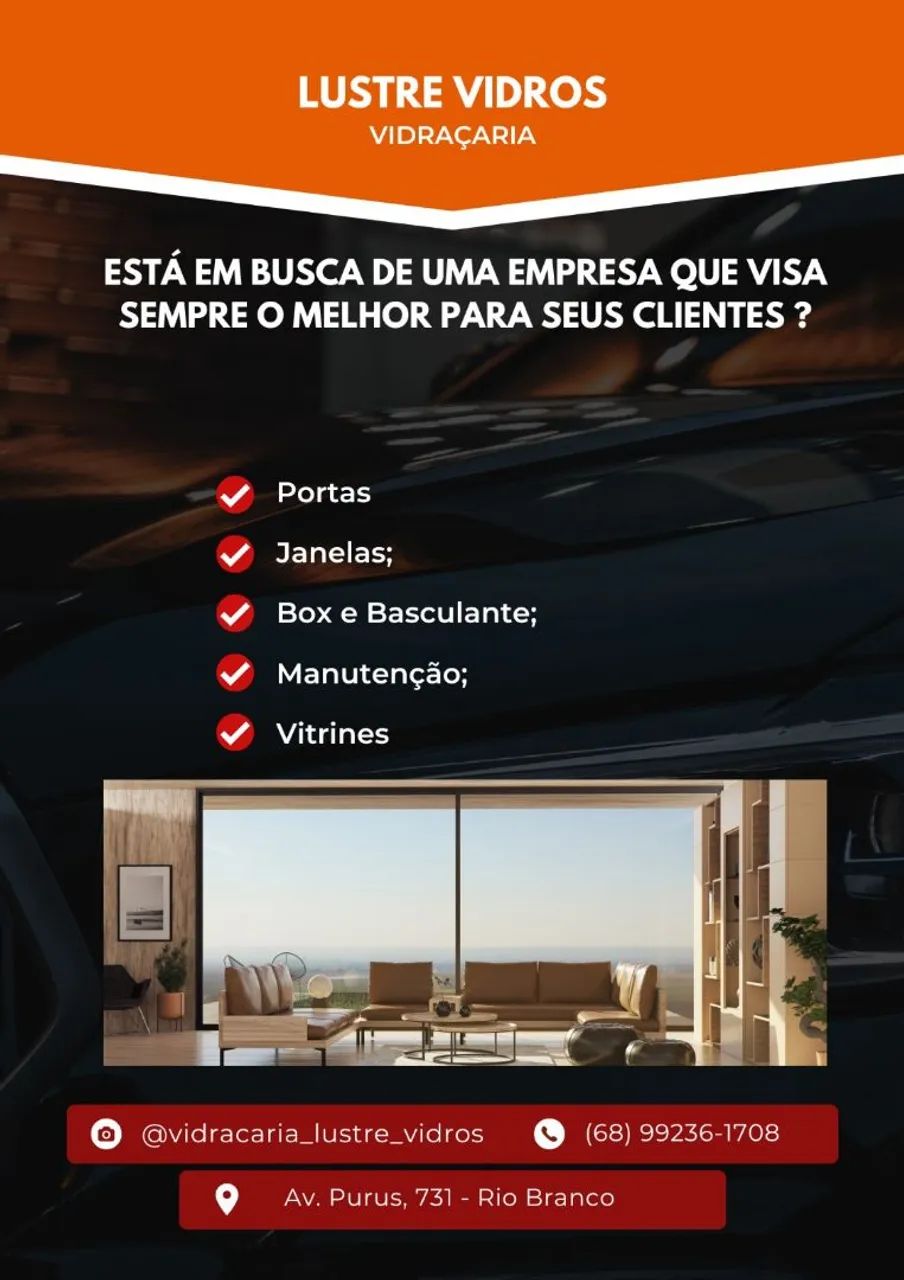 Vidraçaria em Rio Branco - Lustre Vidros