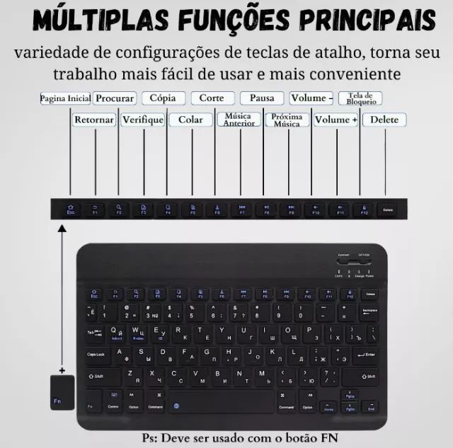 Kit teclado e mouse bluetooth 5.2, pc, iPhone, Android! - Foto 2