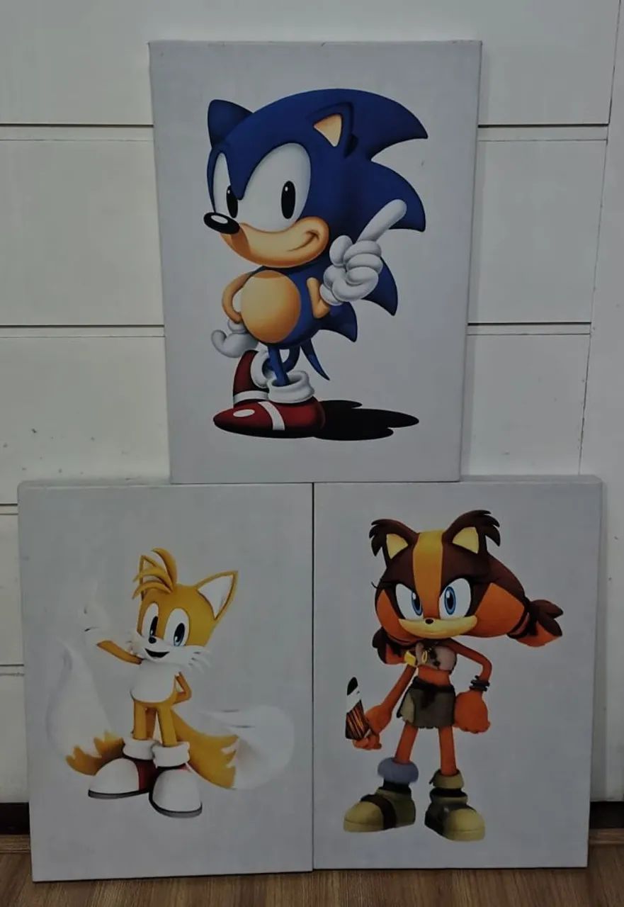 Quadros Sonic - Decoração Gamer