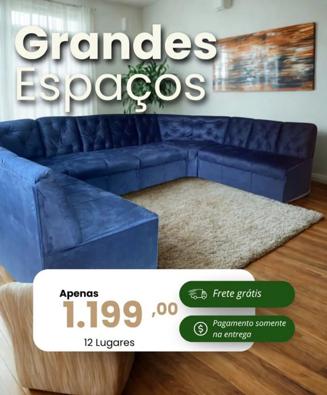 Sofá canto 12 lugares 