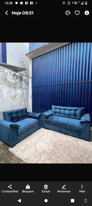 Sofá 2 lugares e 3 lugares em Suede Marrom - Foto 5