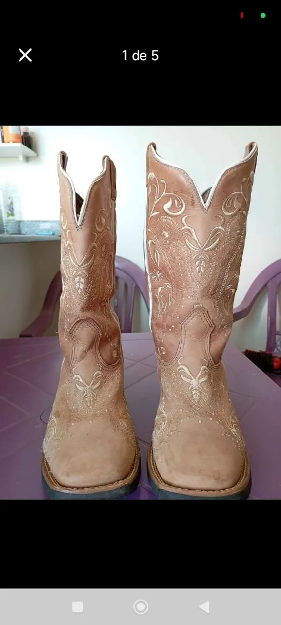 Botas Country Bordadas - Couro Legítimo