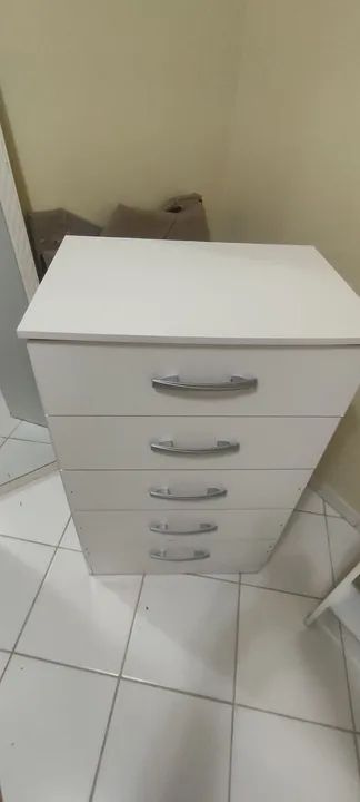 Cômoda 5 Gavetas - Branca - Foto 2