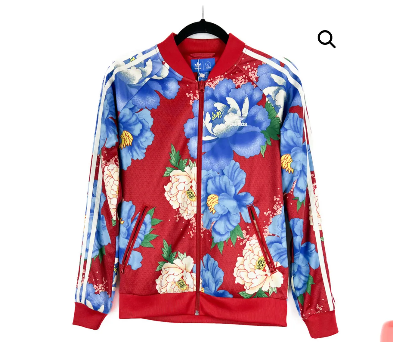 Jaqueta Adidas Floral Vermelha