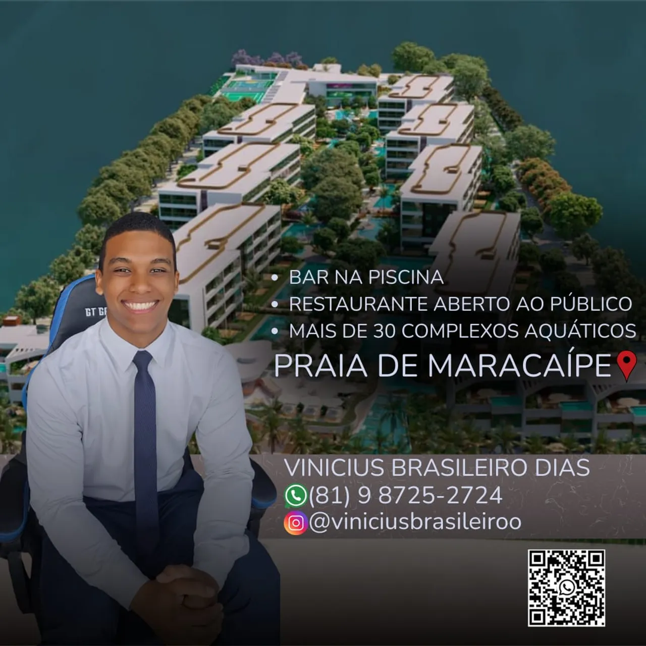 Flats Resort a beira mar da praia de maracaípe - studios a 3 quartos - Salão de jogos e es