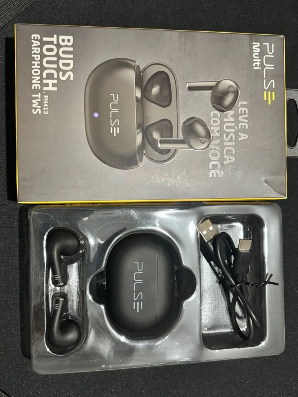Fone de ouvido Bluetooth Pulse Multi TWS Preto PH413