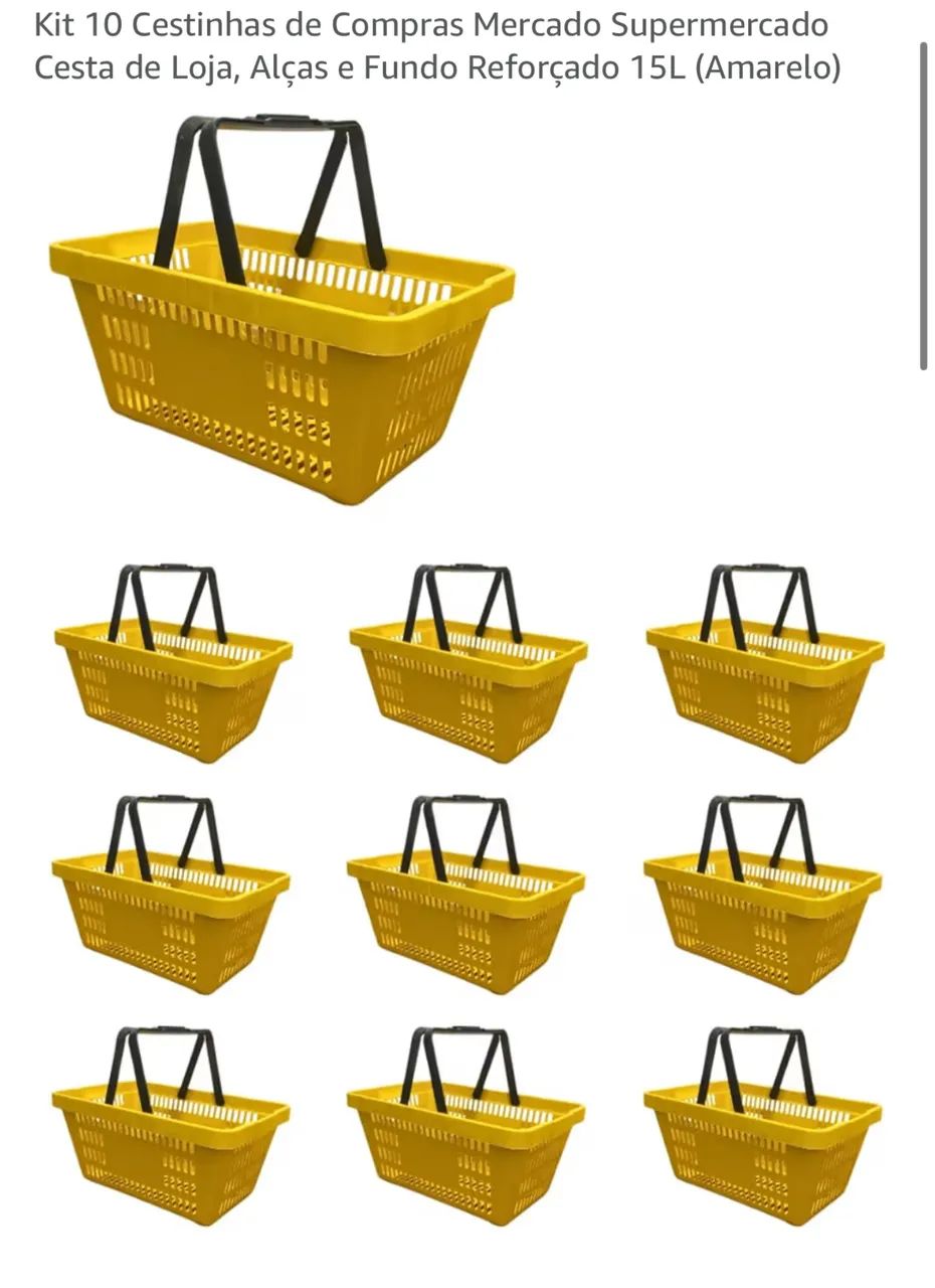 Kit cestas de supermercado 15 L