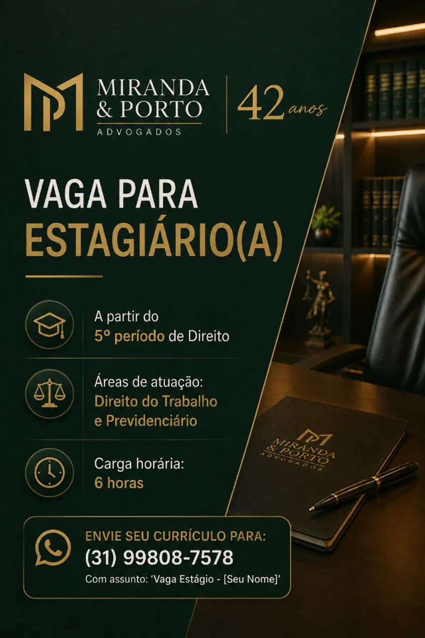 Vaga de Estágio - Direito do Trabalho e Previdenciário