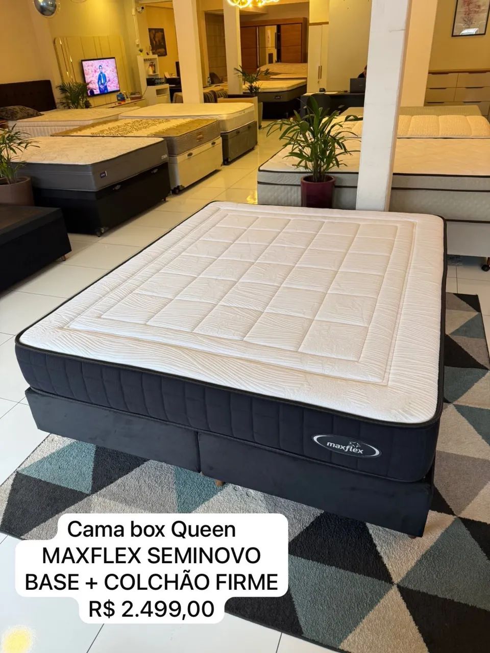 Cama Box Queen MAXFLEX SEMINOVO - ENTREGO 