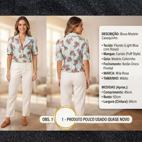 Blusa em tecido Florido