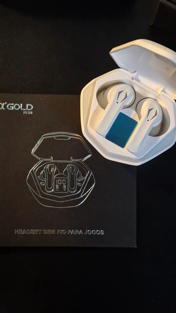 Fone Bluetooth Gamer Alpha Gold Plus FN-B20 V5.3 com Case - Branco<br> - Foto 2