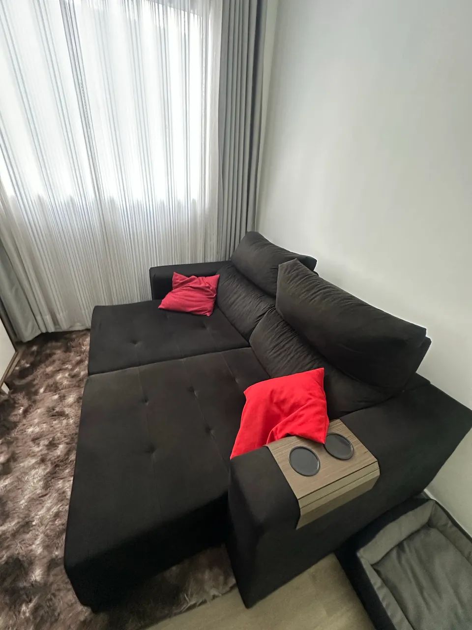 Sofá Retrátil Preto  - Foto 2