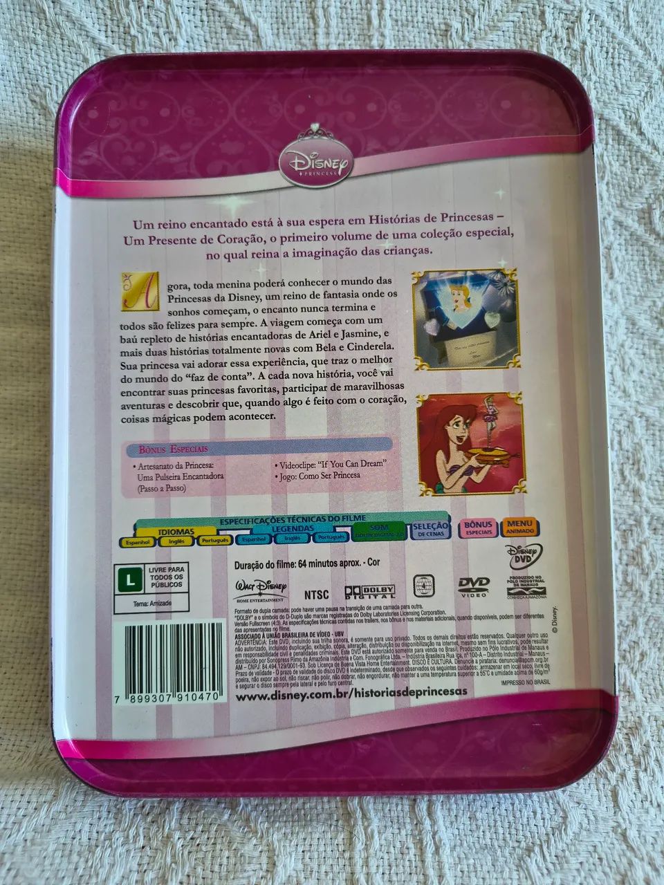 Histórias de Princesa DVD Lacrado com Lata Especial - Foto 2
