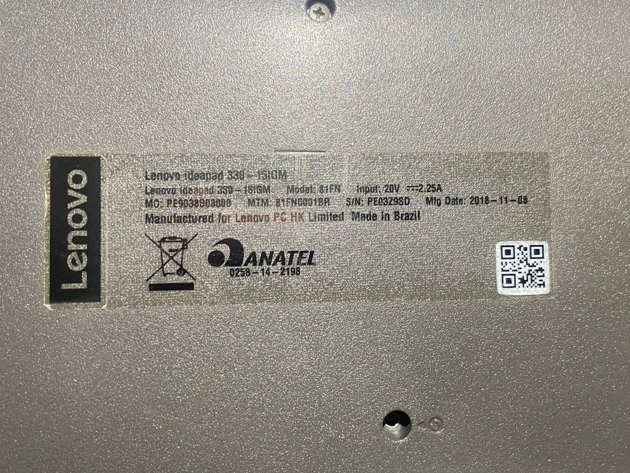 Notebook Lenovo Ideapad 330 - 15IGM - Modelo 81FN - Foto 5