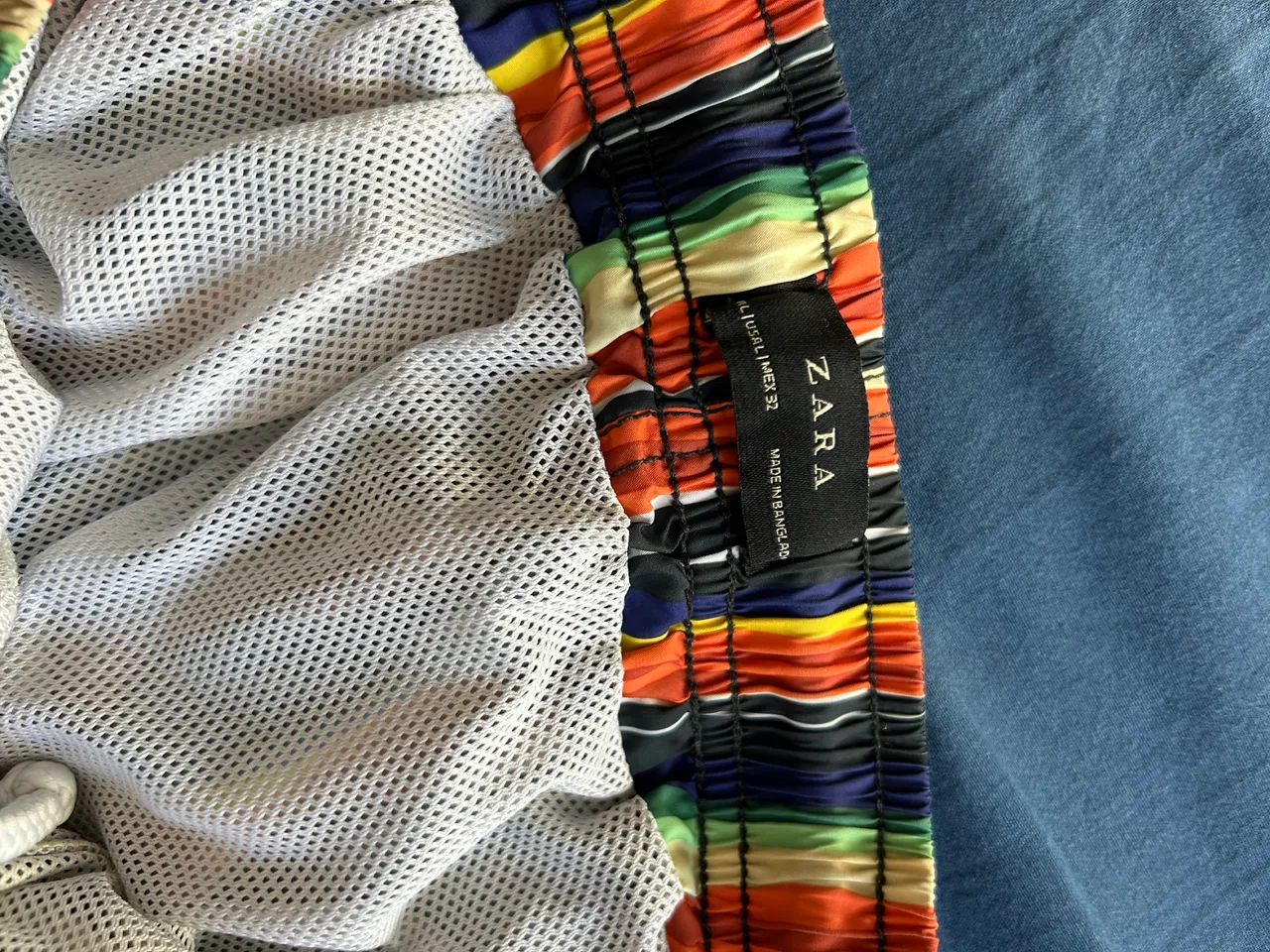 Short listrado tamanho m