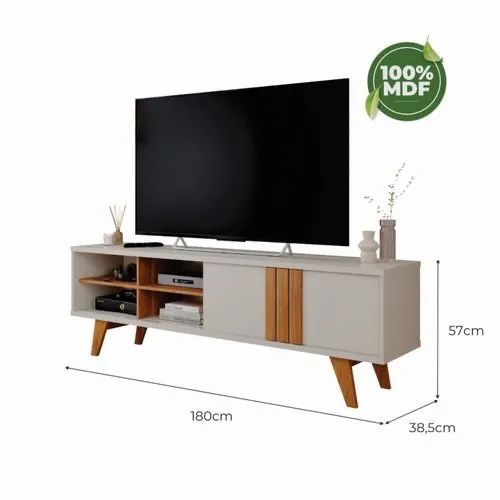 Rack Bancada Paraty Permobili 100% MDF, para TVs até 60 Polegadas - Entrega Imediata; - Foto 3