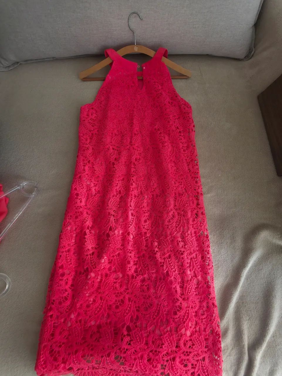 Vestido rosa de renda - Foto 3