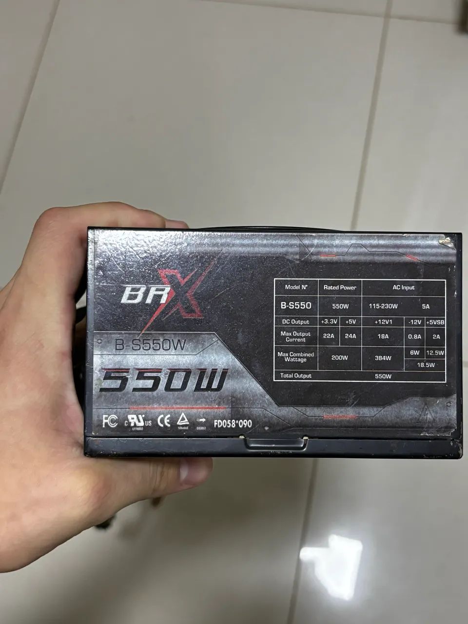 Fonte BRX B-S550 550W ATX para PC (queimada, só arrumar) - Foto 4
