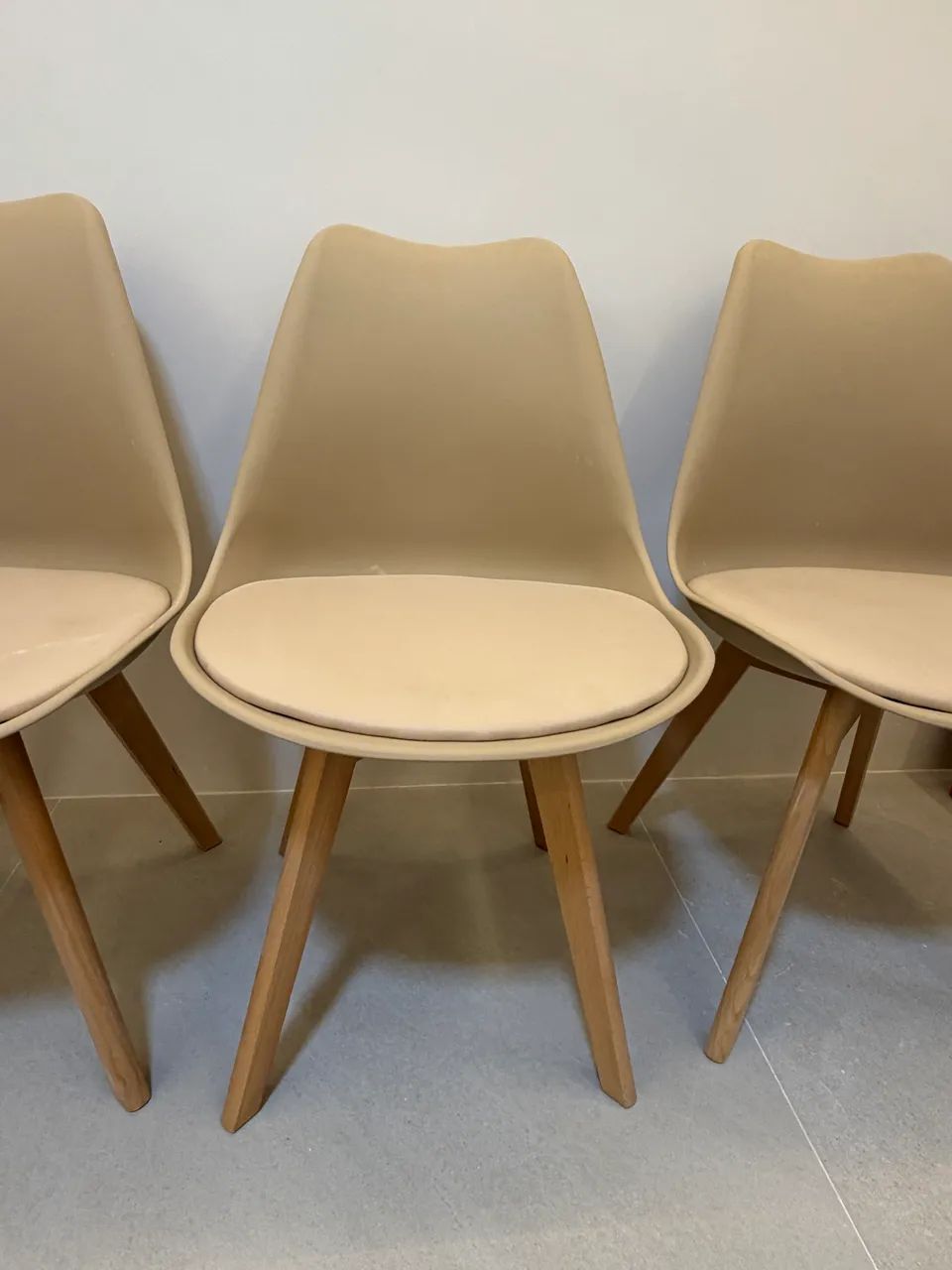 Kit com 4 Cadeiras Eames Wood Bege - Novas - Foto 3