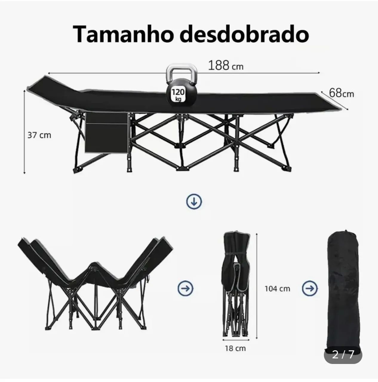 Cama Solteiro Dobrável  - Foto 4