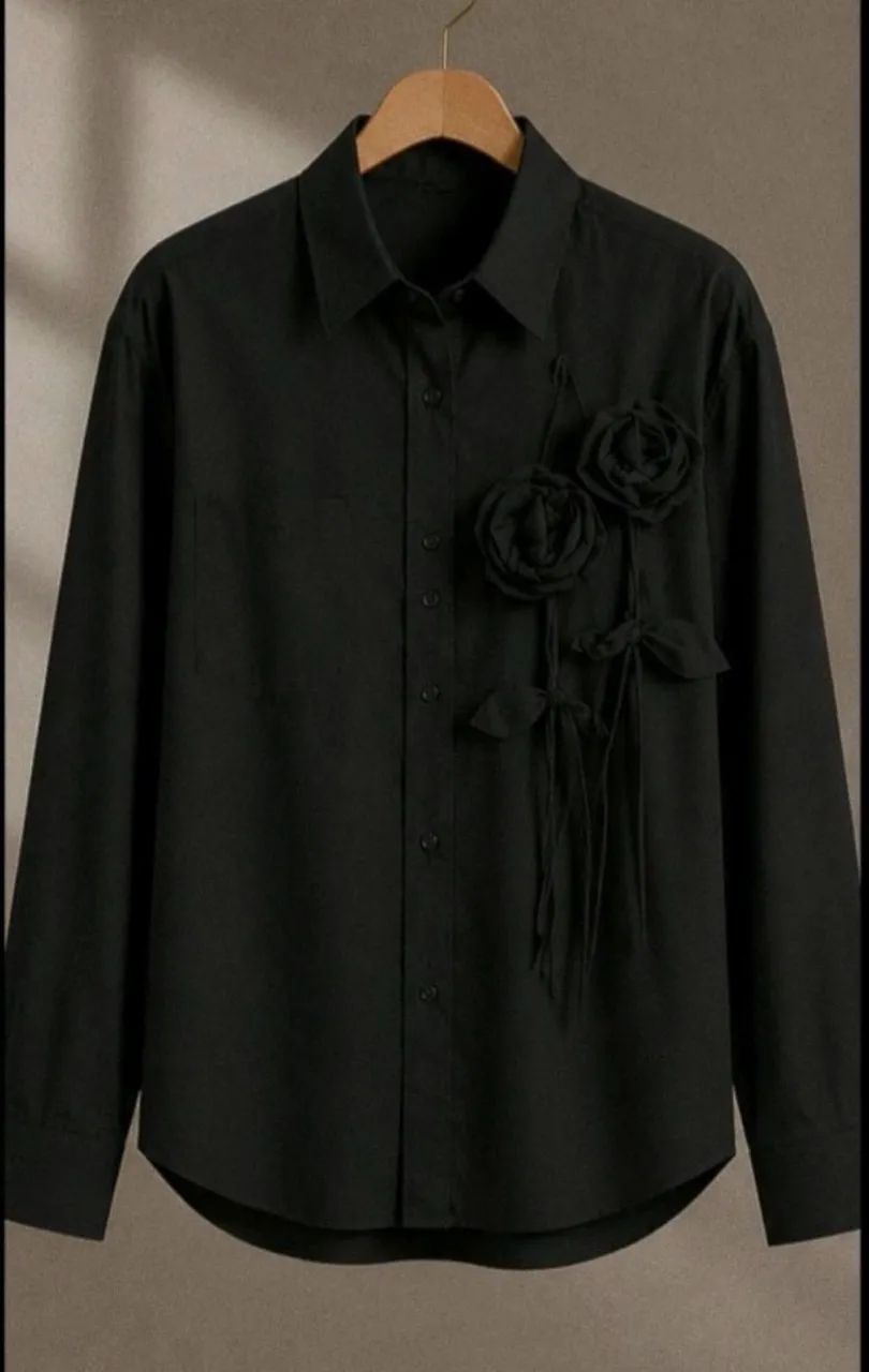 Camisa boho flores luxo tam P - Foto 3
