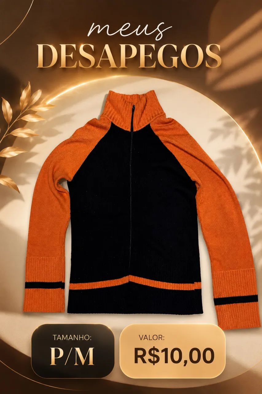 Casaco laranja com preto