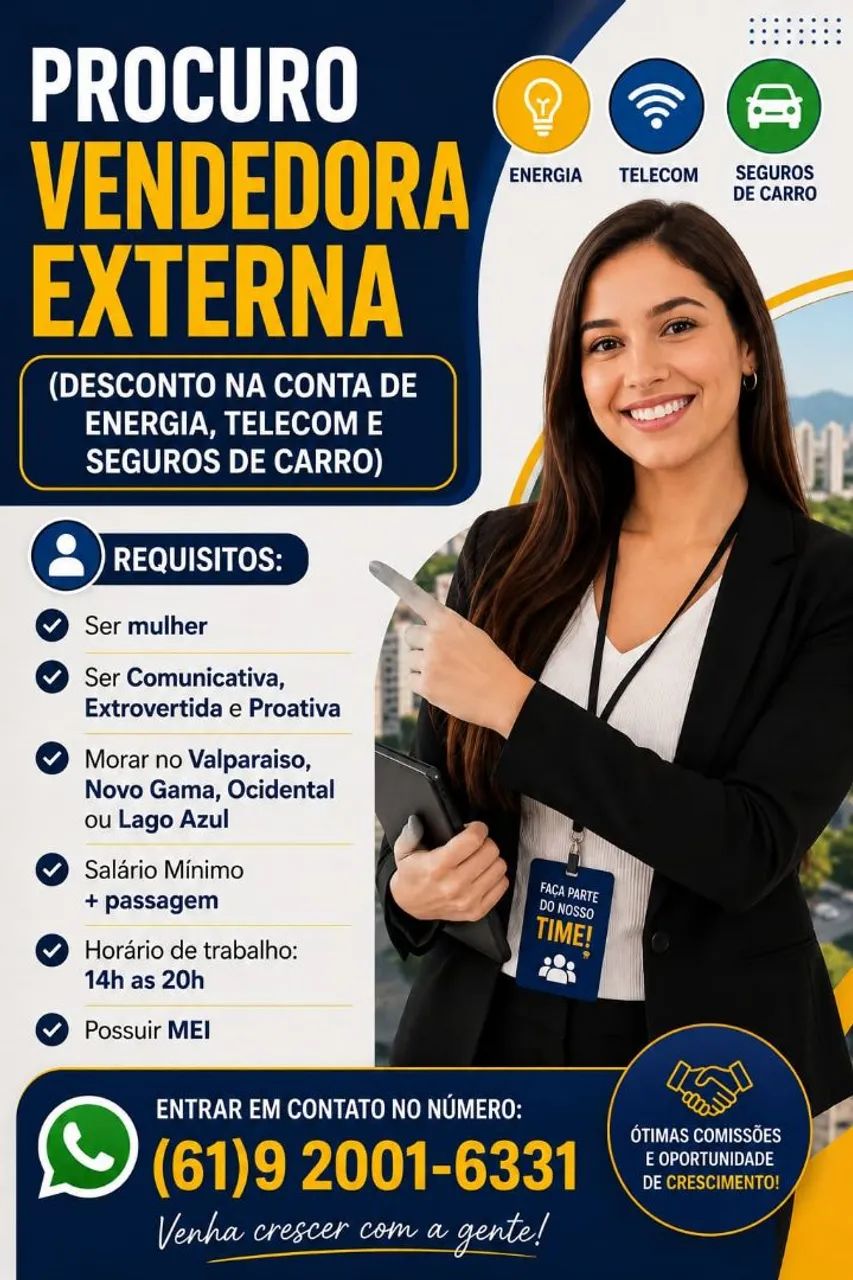 Procuro Vendedora Externa