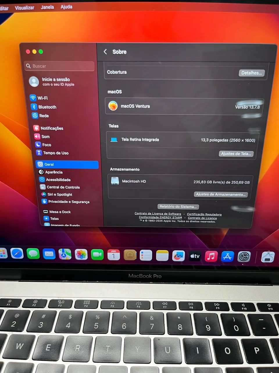 Apple MacBook Pro 13 Polegadas - 2017 - Thunderbolt 3 - Foto 3