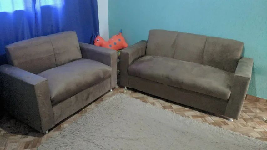 Sofá 2 e tres lugares Suede de qualidade D33 Resistente Confortável Promoção - Foto 4