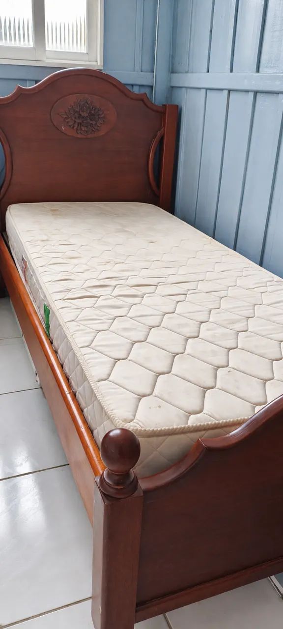 Cama solteiro de madeira - precinho pra vender hoje - Foto 3